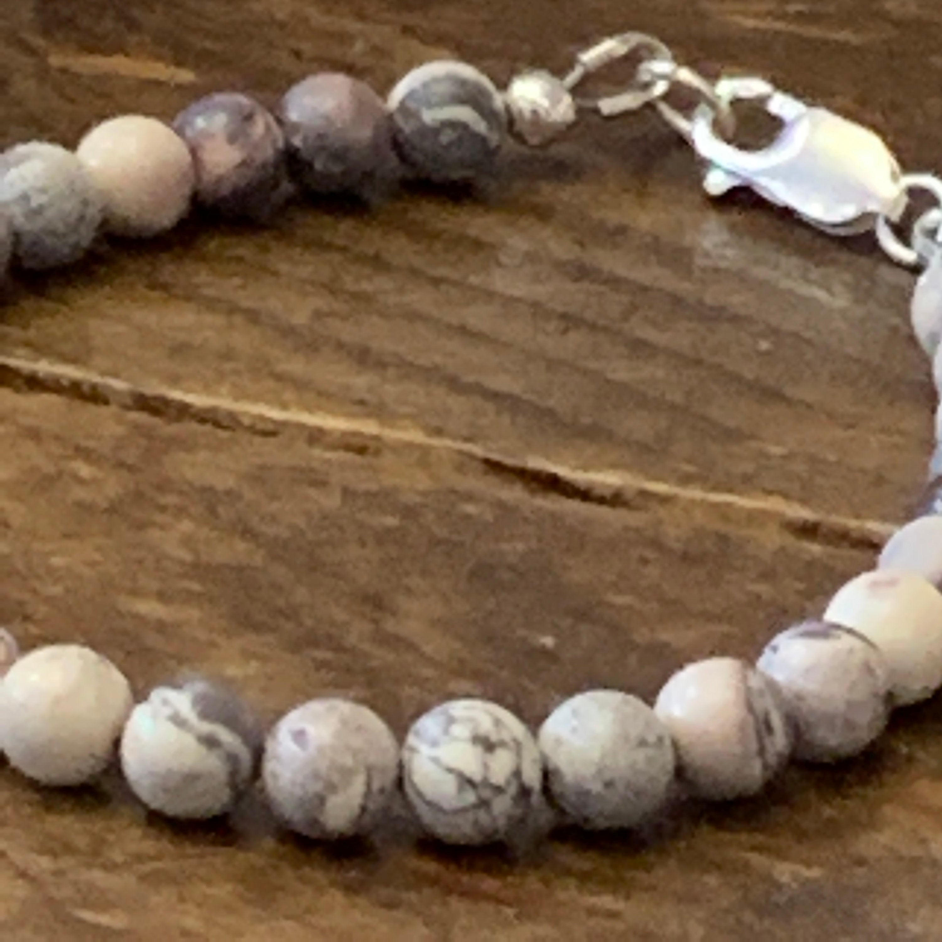 Porcelain Jasper bracelet, healing stone bracelet,unisex  mens bracelet