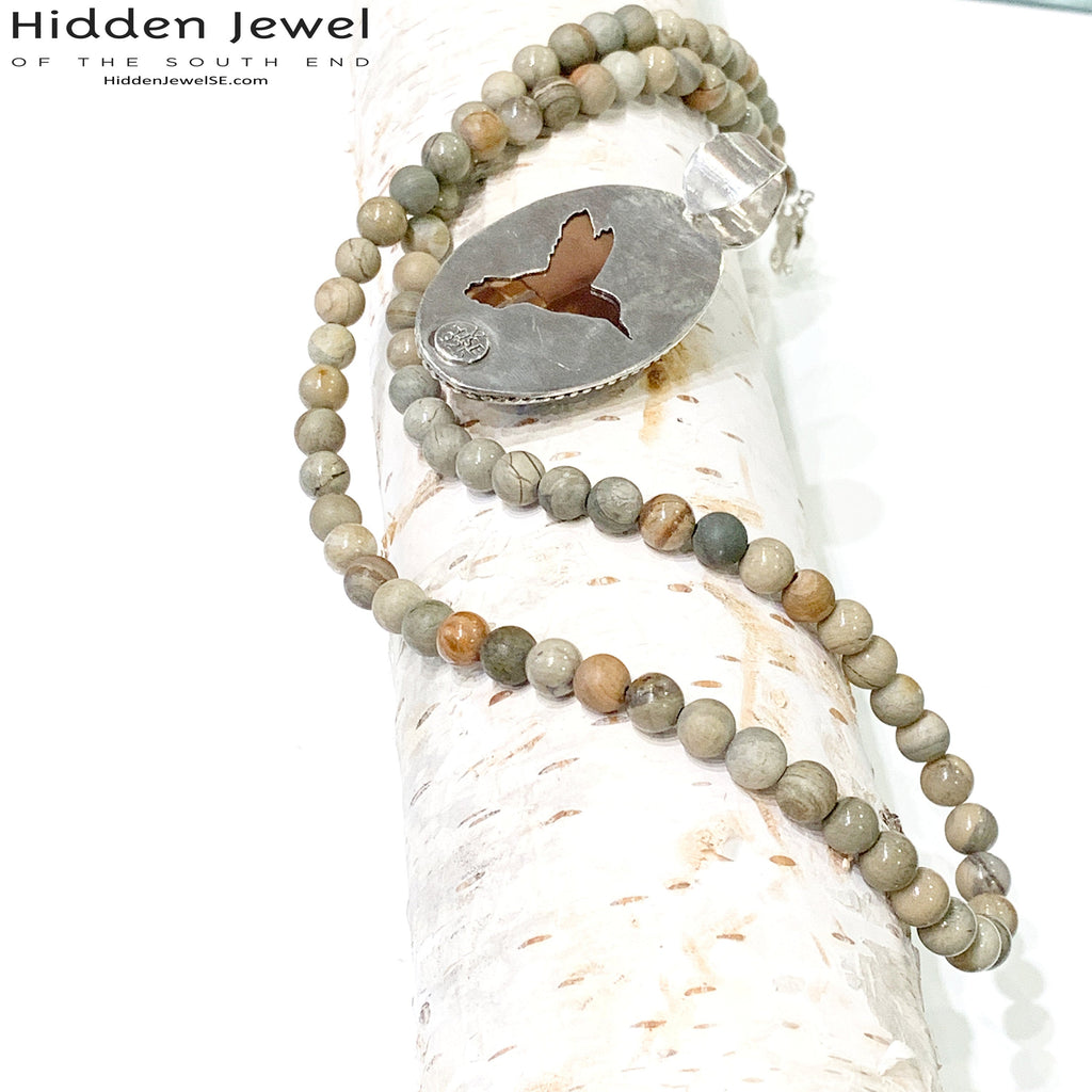 Butter Jade necklace, beaded gemstone healing necklace