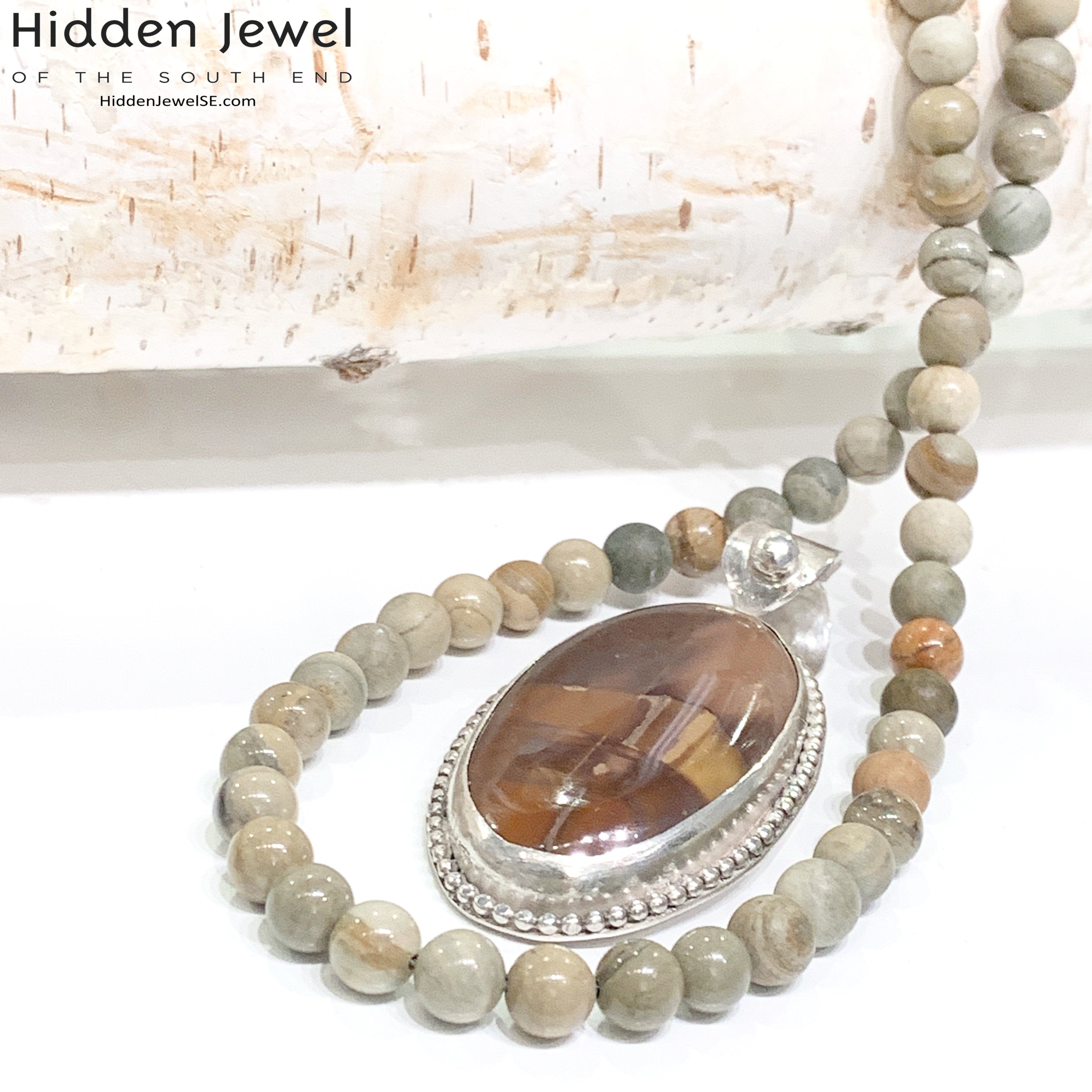 Butter Jade necklace, beaded gemstone healing necklace