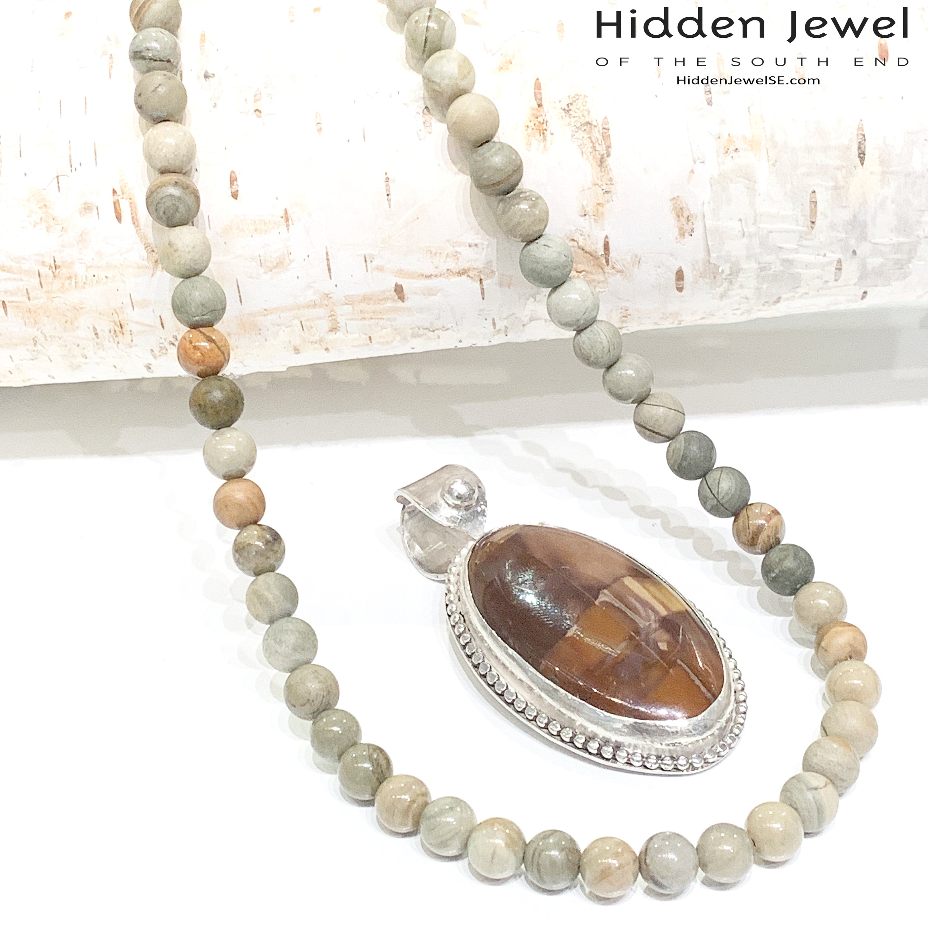 Butter Jade necklace, beaded gemstone healing necklace