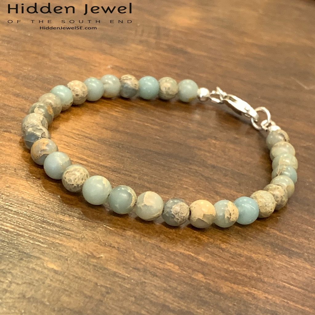 Aqua Terra Jasper  bracelet, beaded bracelet, jewelry