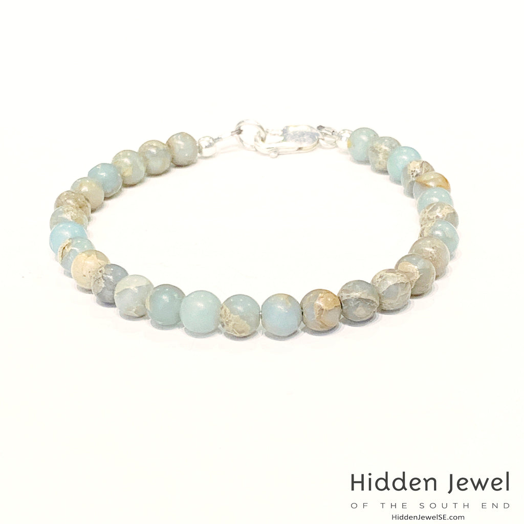 Aqua Terra Jasper  bracelet, beaded bracelet, jewelry