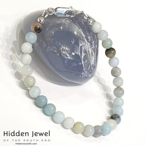 Amazonite gemstone bracelet, beaded bracelet, jewelry