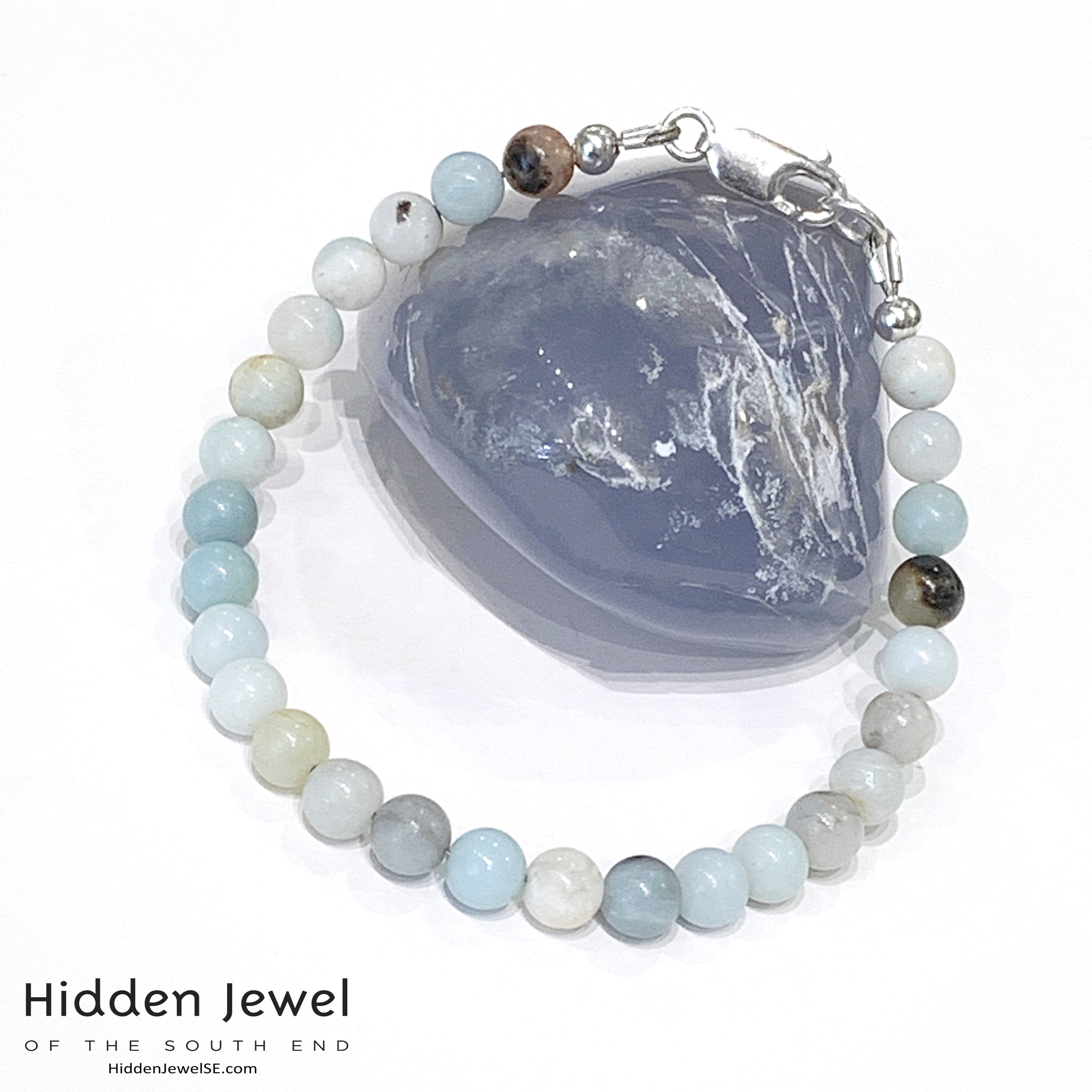 Amazonite gemstone bracelet, beaded bracelet, jewelry