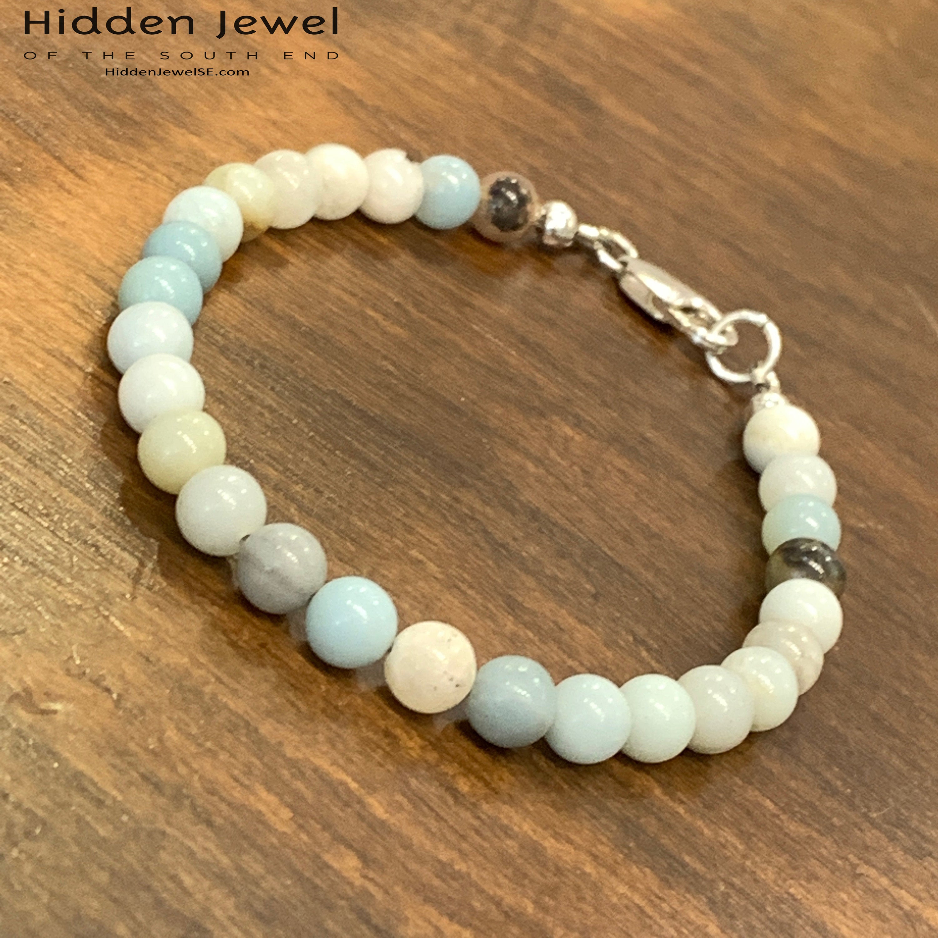 Amazonite gemstone bracelet, beaded bracelet, jewelry