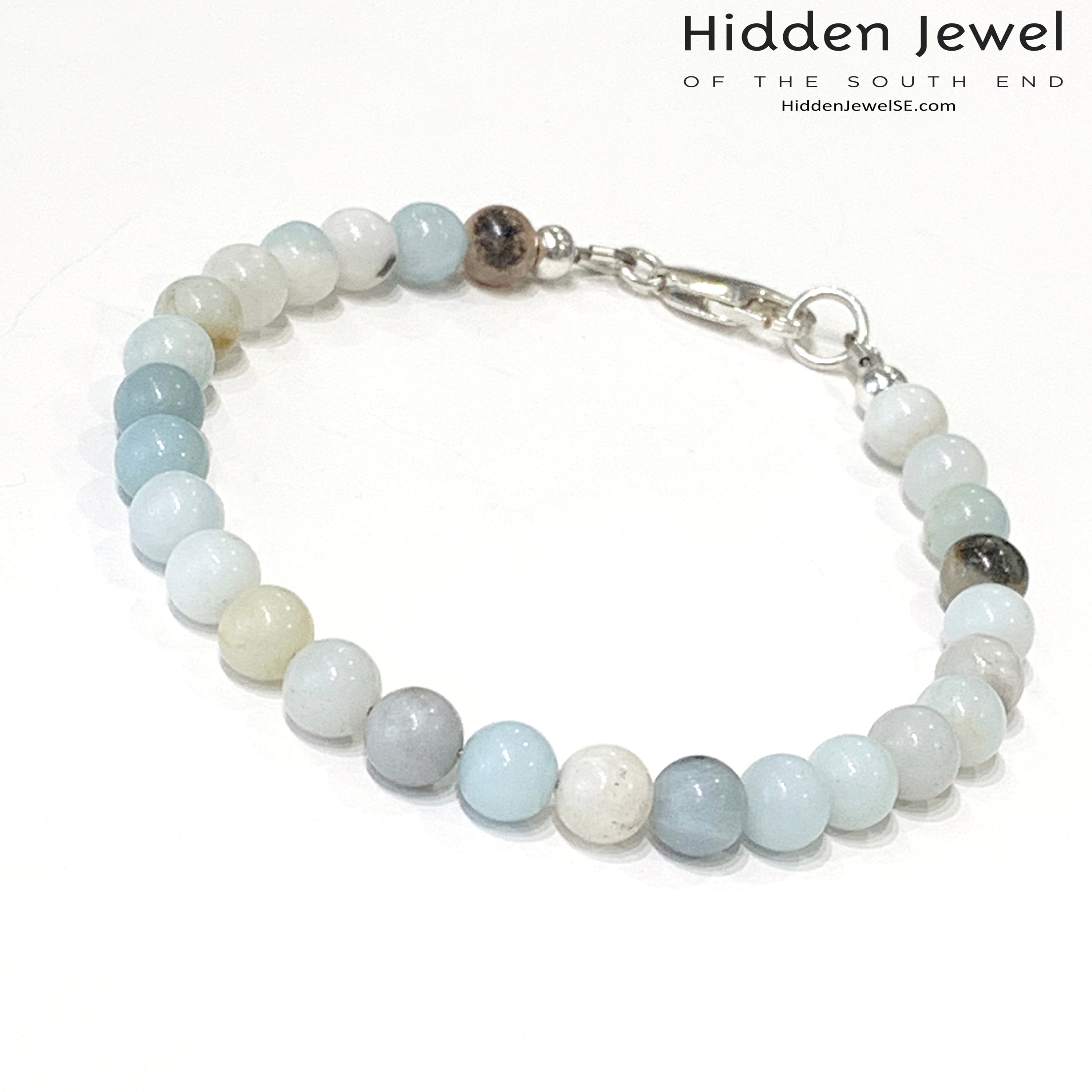 Amazonite gemstone bracelet, beaded bracelet, jewelry