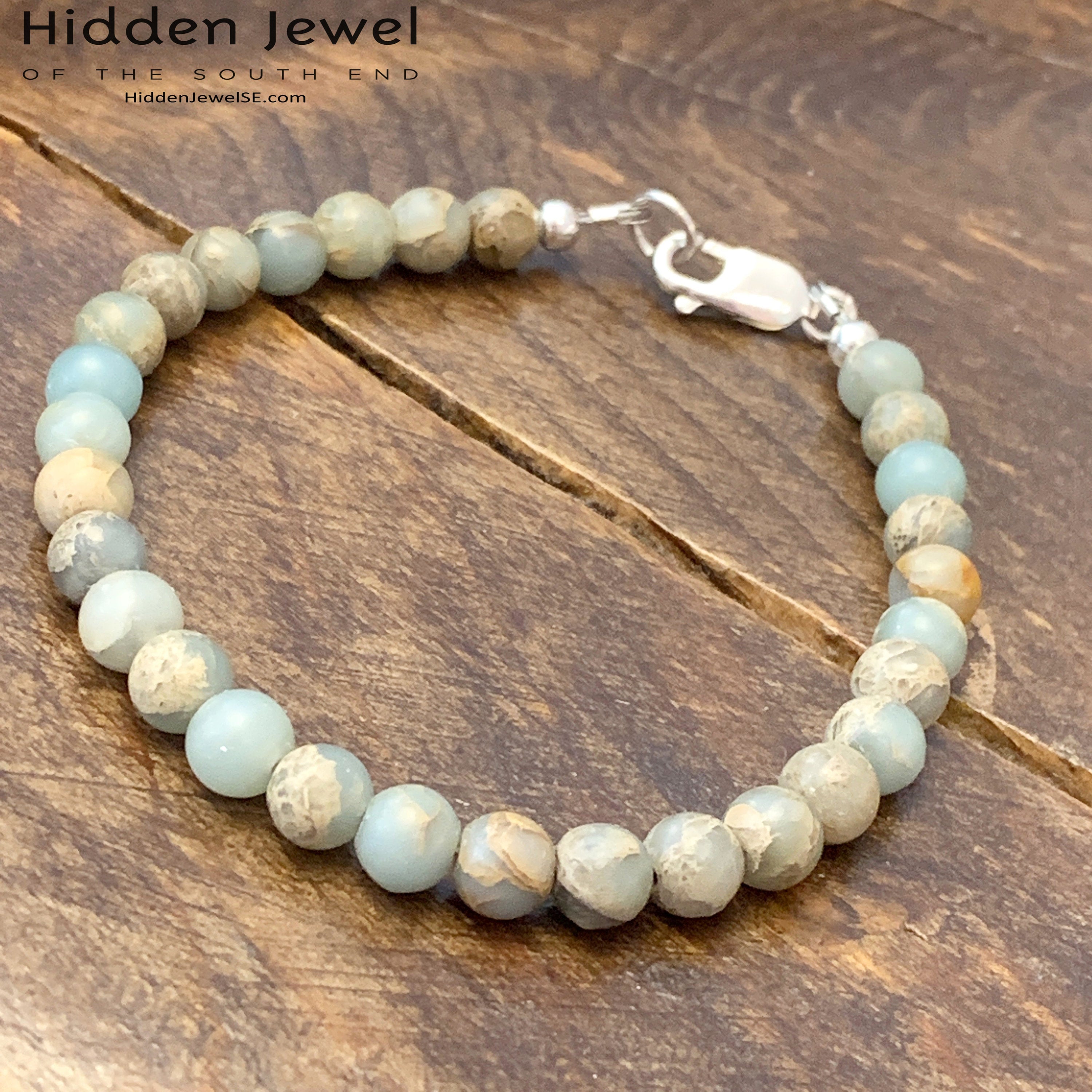 Aqua Terra Jasper  bracelet, beaded bracelet, jewelry