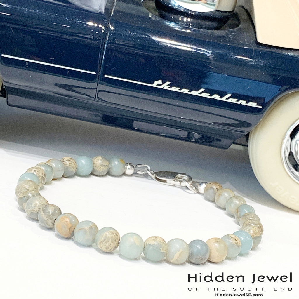 Aqua Terra Jasper  bracelet, beaded bracelet, jewelry