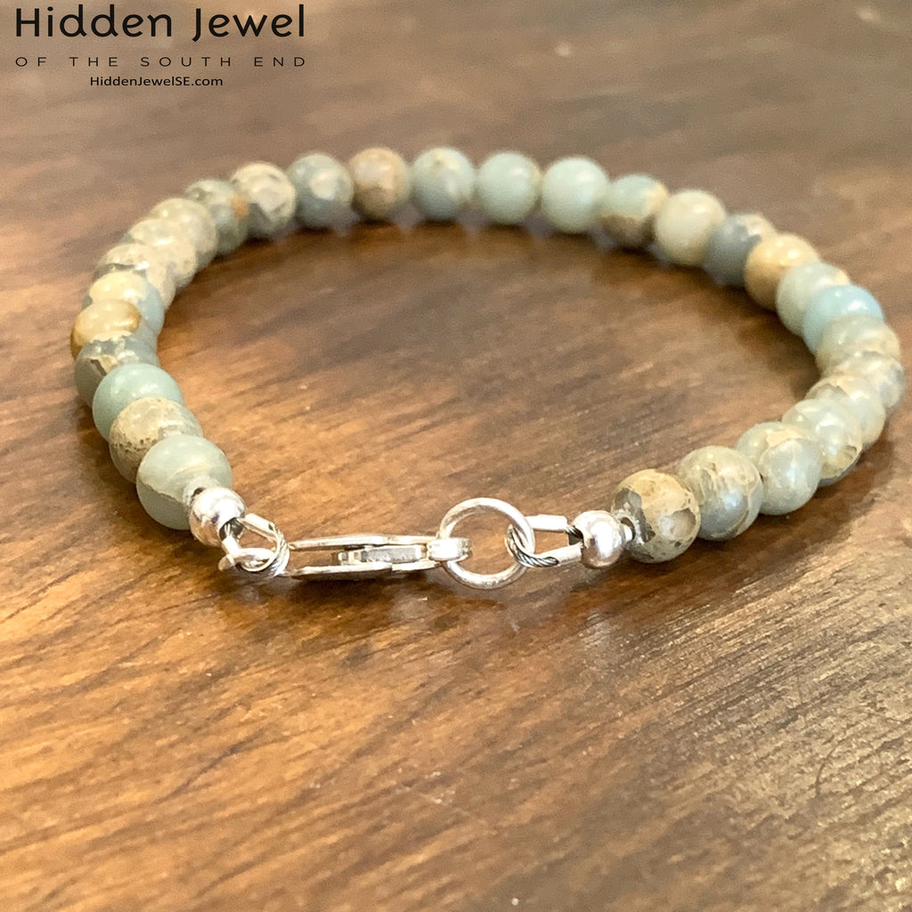 Aqua Terra Jasper  bracelet, beaded bracelet, jewelry
