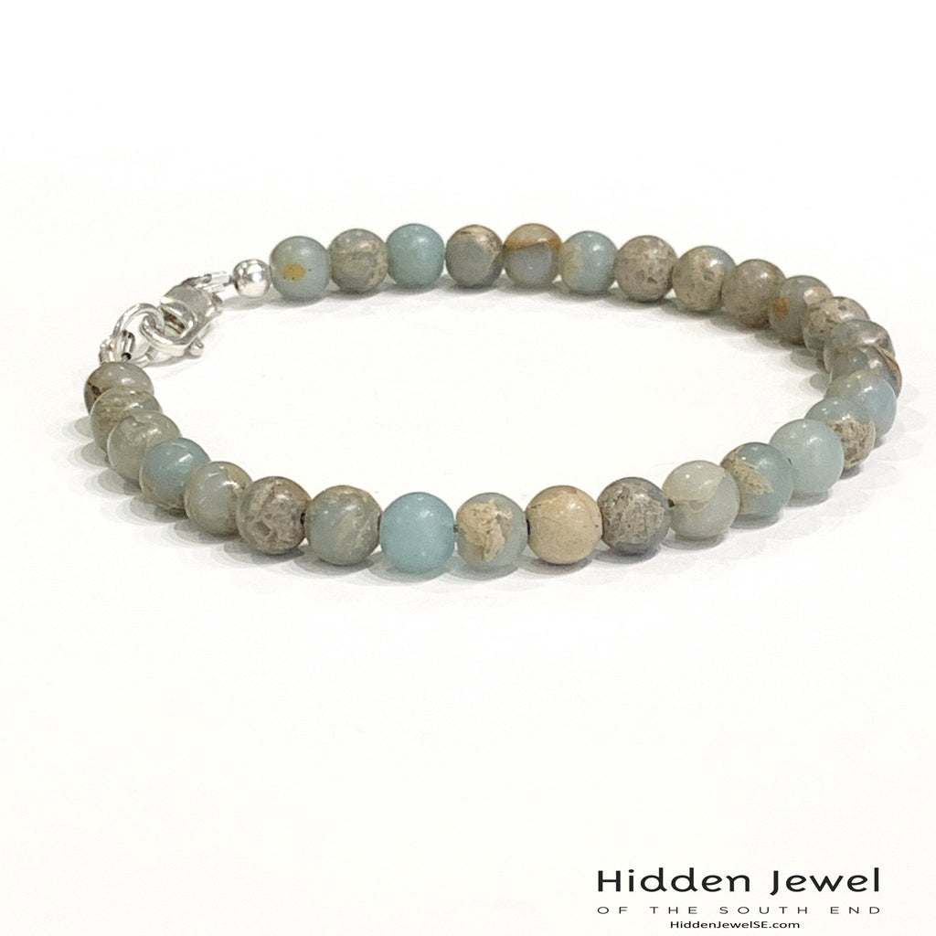 Aqua Terra Jasper  bracelet, beaded bracelet, jewelry