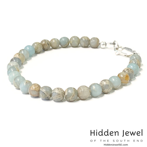 Aqua Terra Jasper  bracelet, beaded bracelet, jewelry