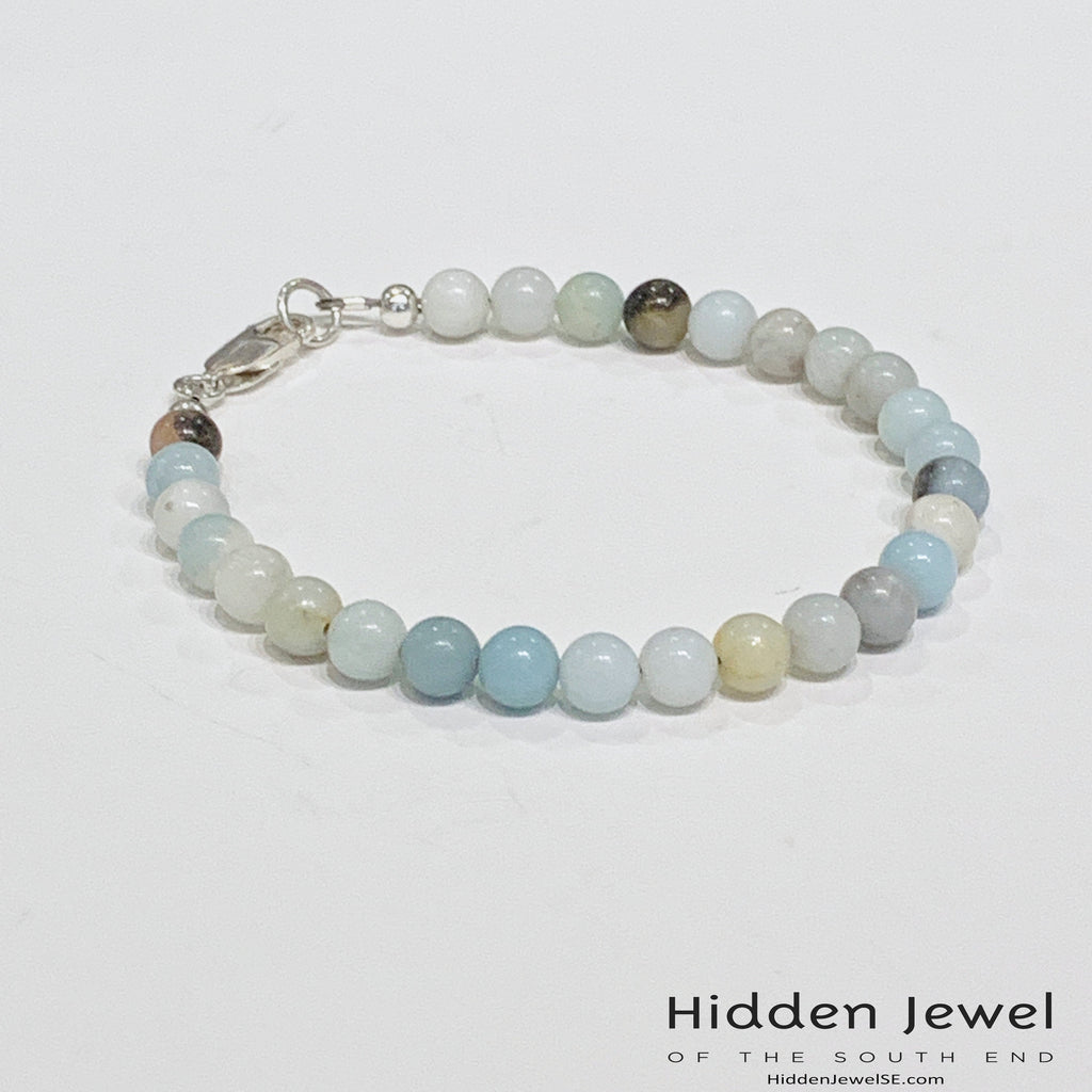 Amazonite gemstone bracelet, beaded bracelet, jewelry