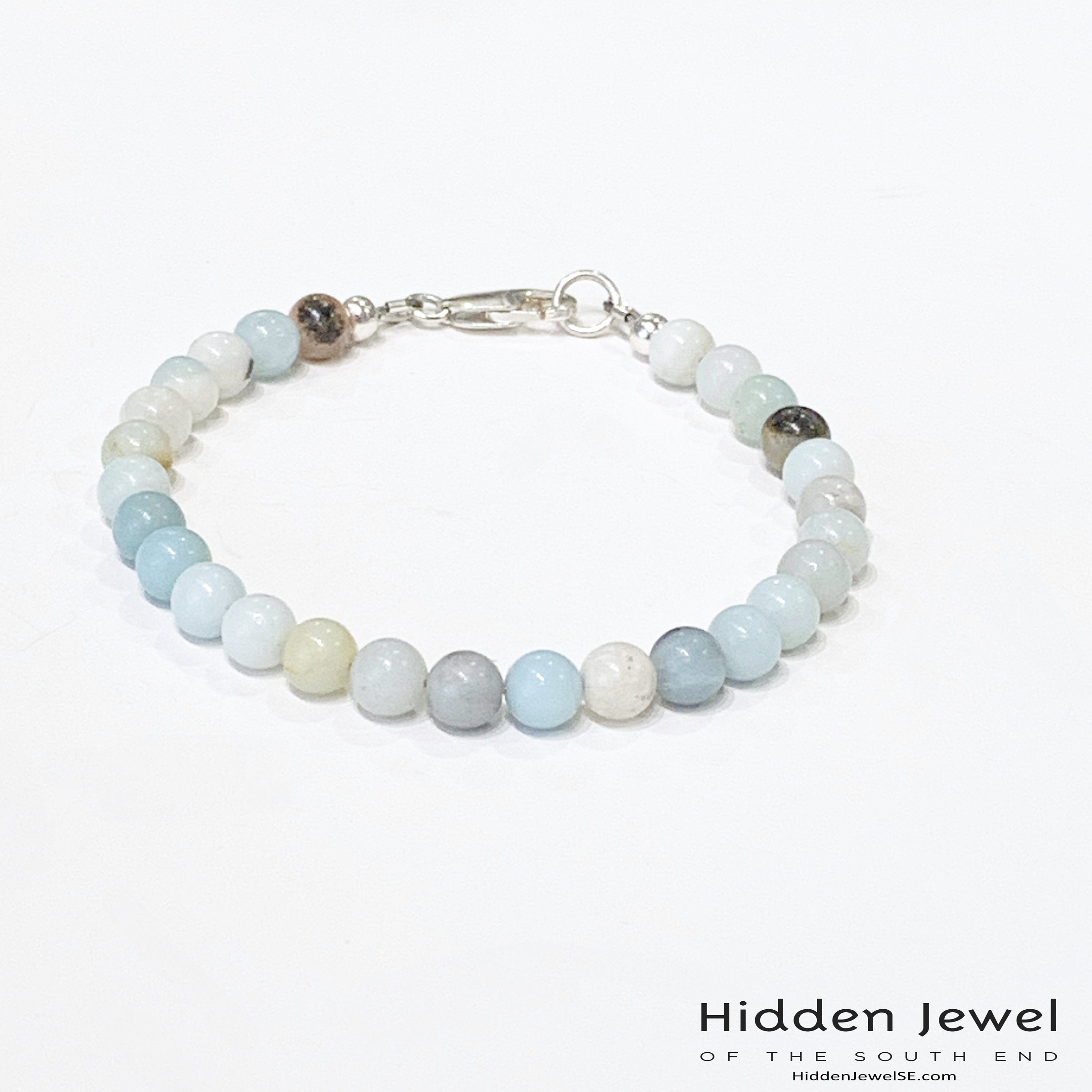 Amazonite gemstone bracelet, beaded bracelet, jewelry