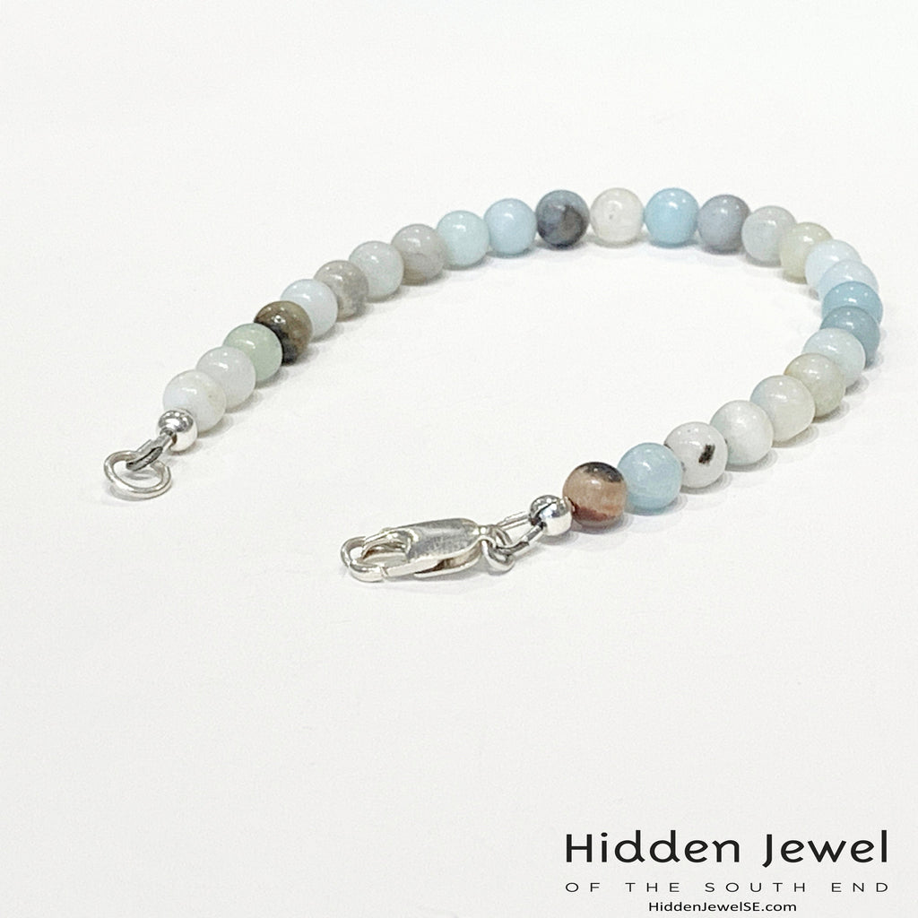 Amazonite gemstone bracelet, beaded bracelet, jewelry