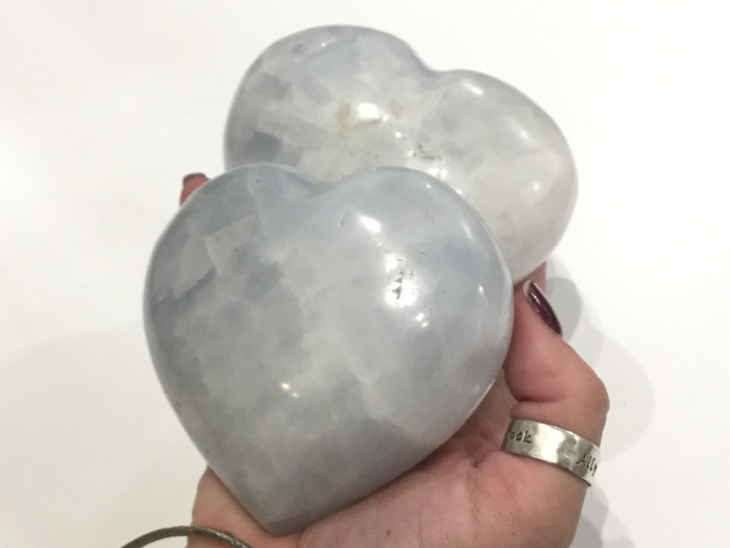 Calcite, Blue  Gemstone hearts