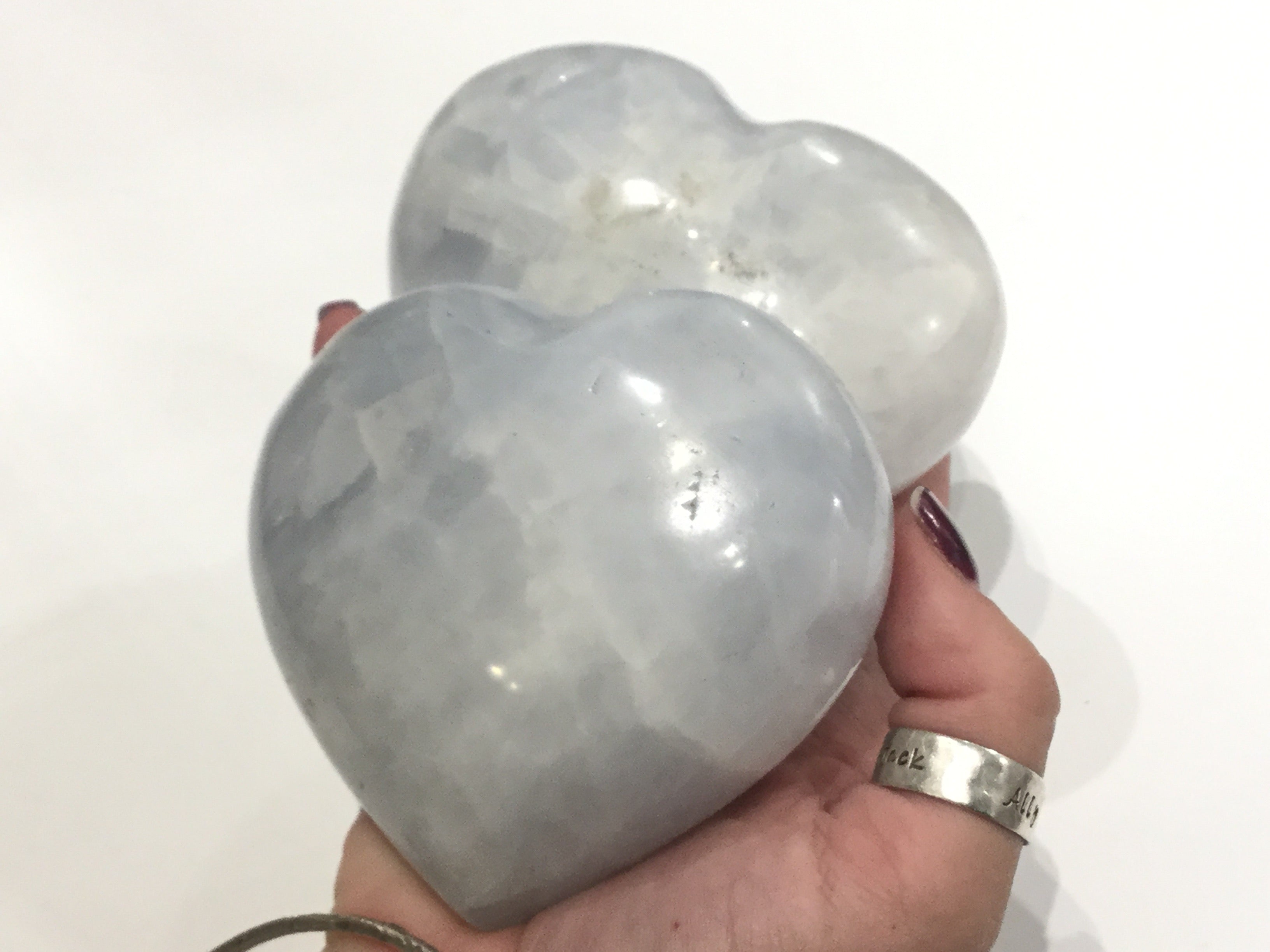 Calcite, Blue  Gemstone hearts