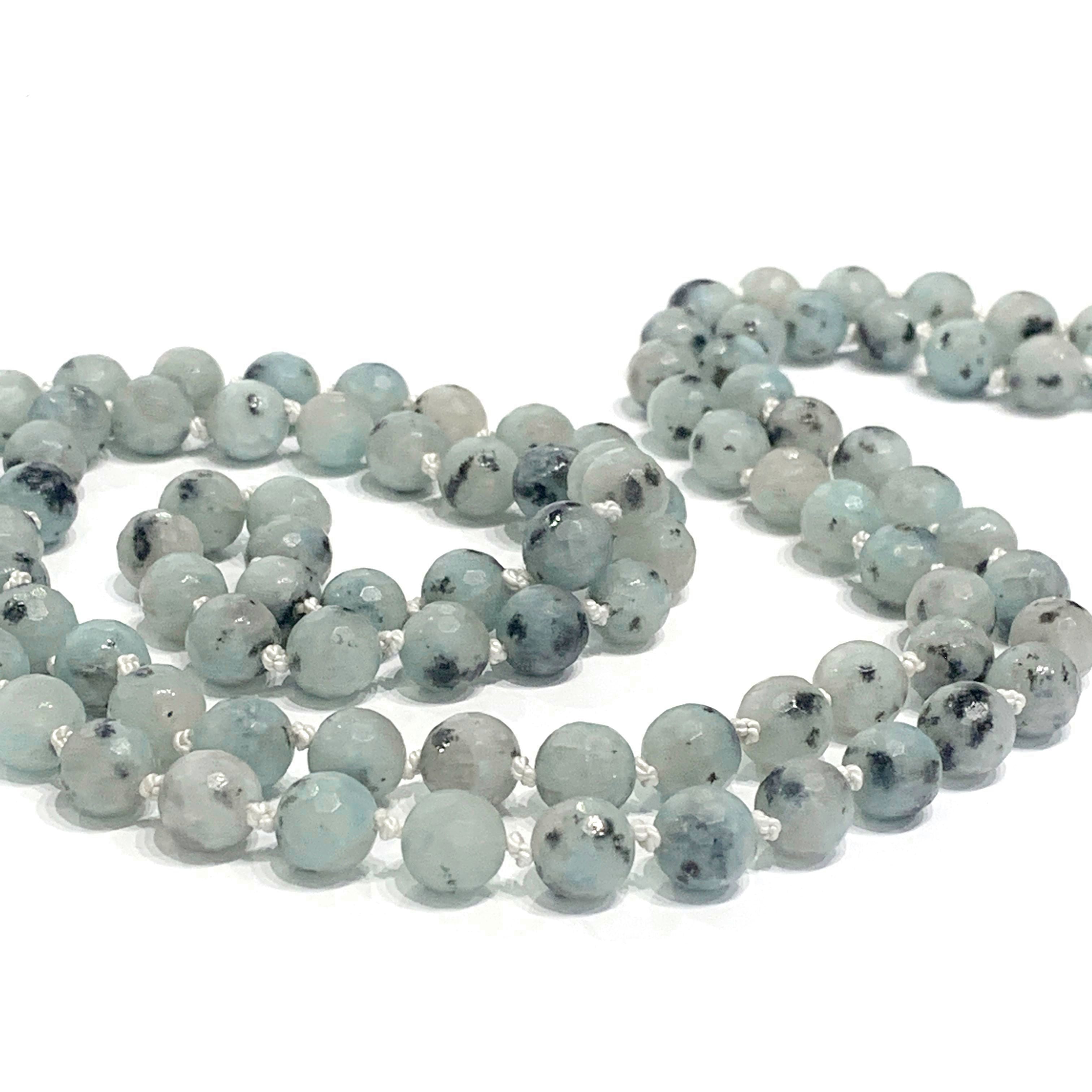 Kiwi Jasper knotted necklace