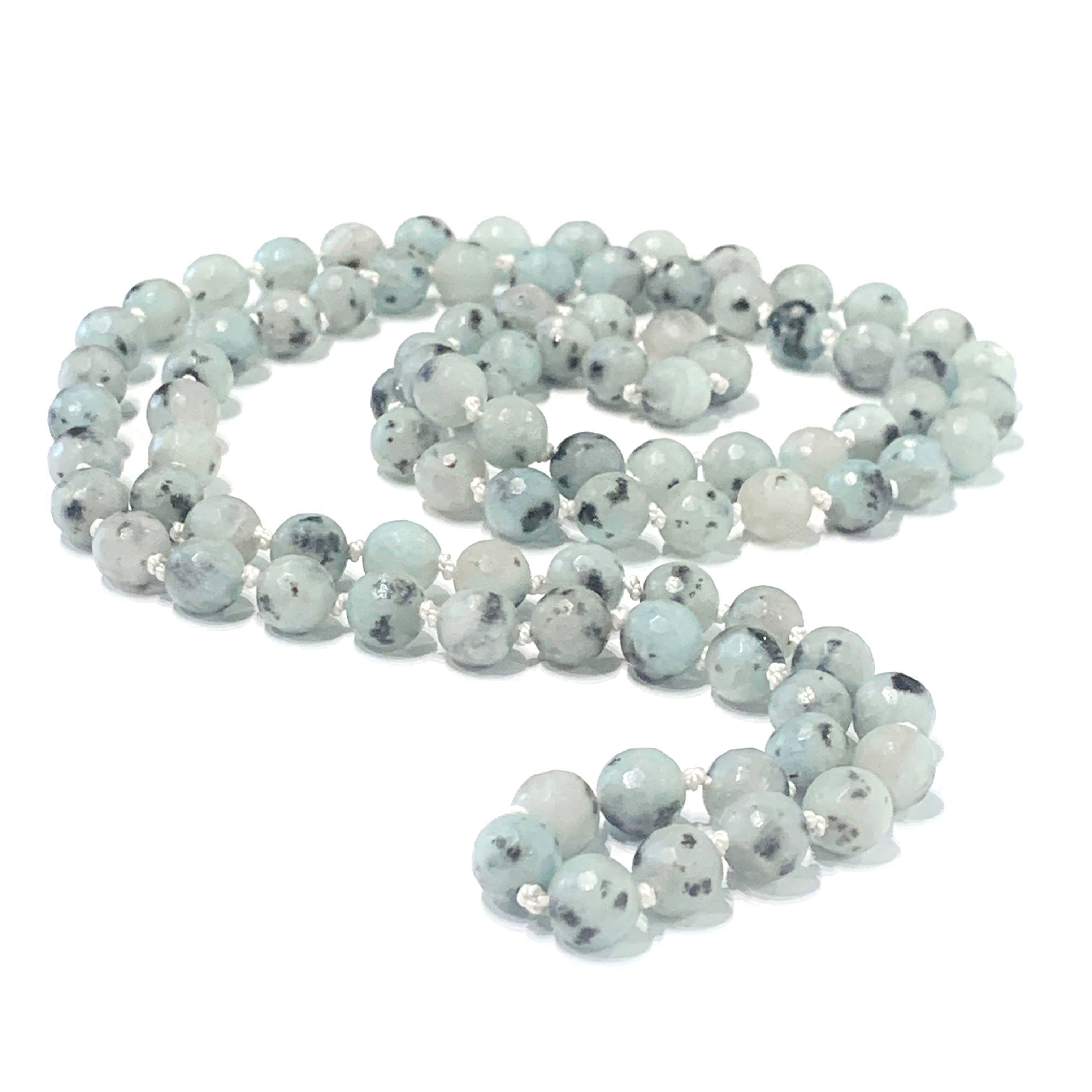 Kiwi Jasper knotted necklace