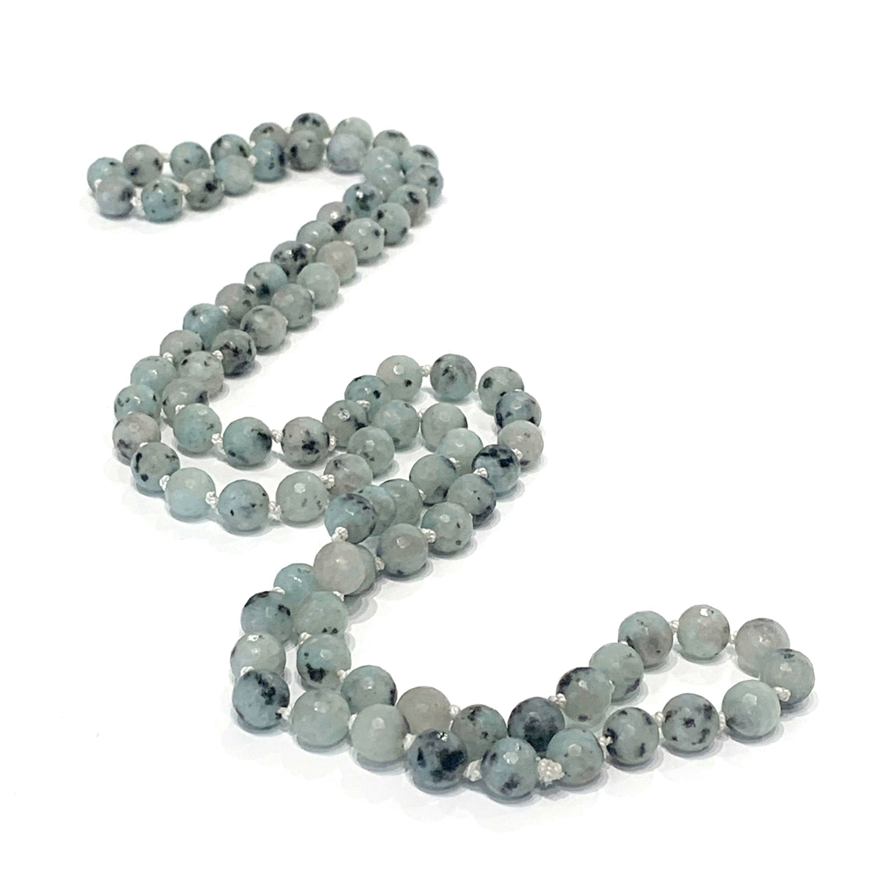 Kiwi Jasper knotted necklace