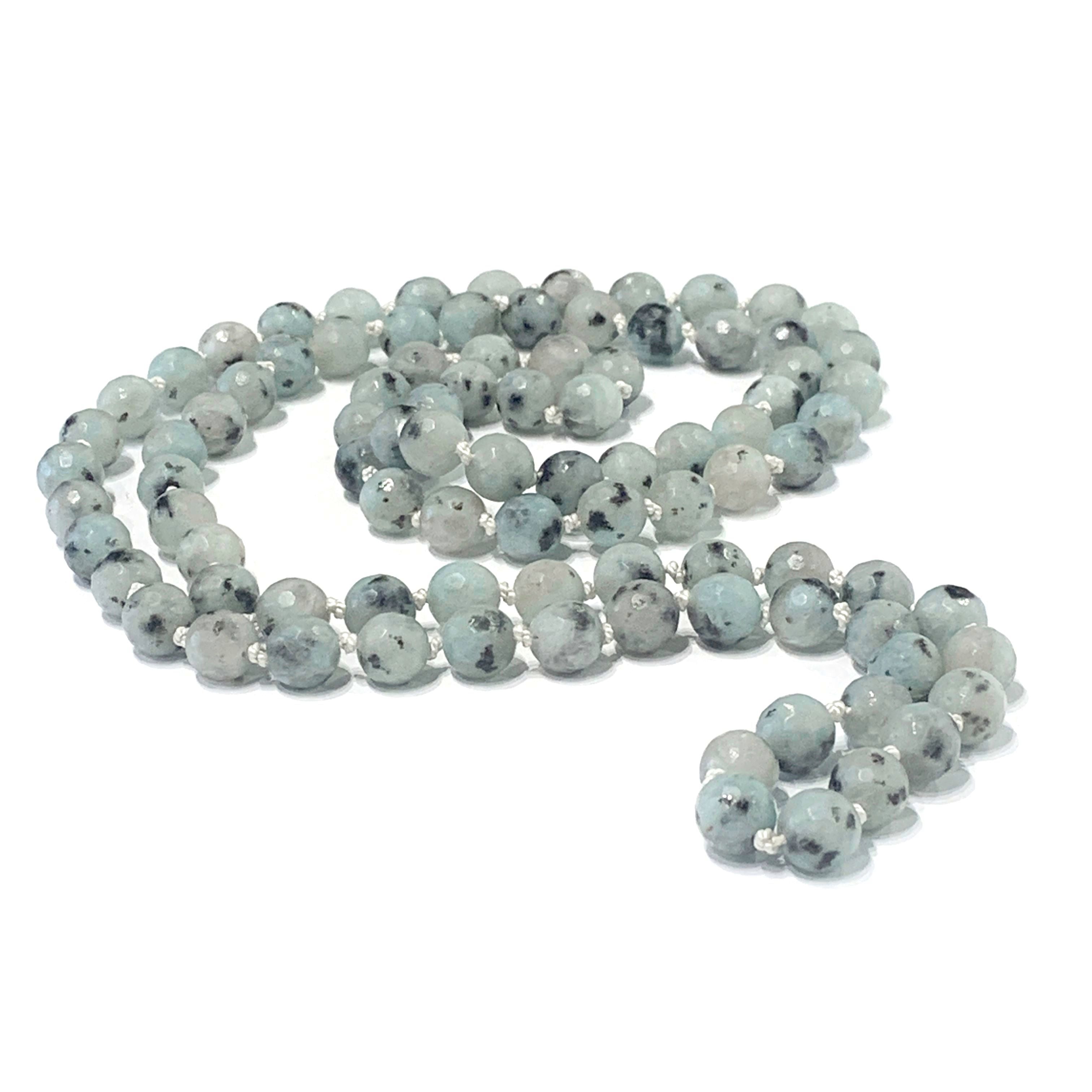 Kiwi Jasper knotted necklace