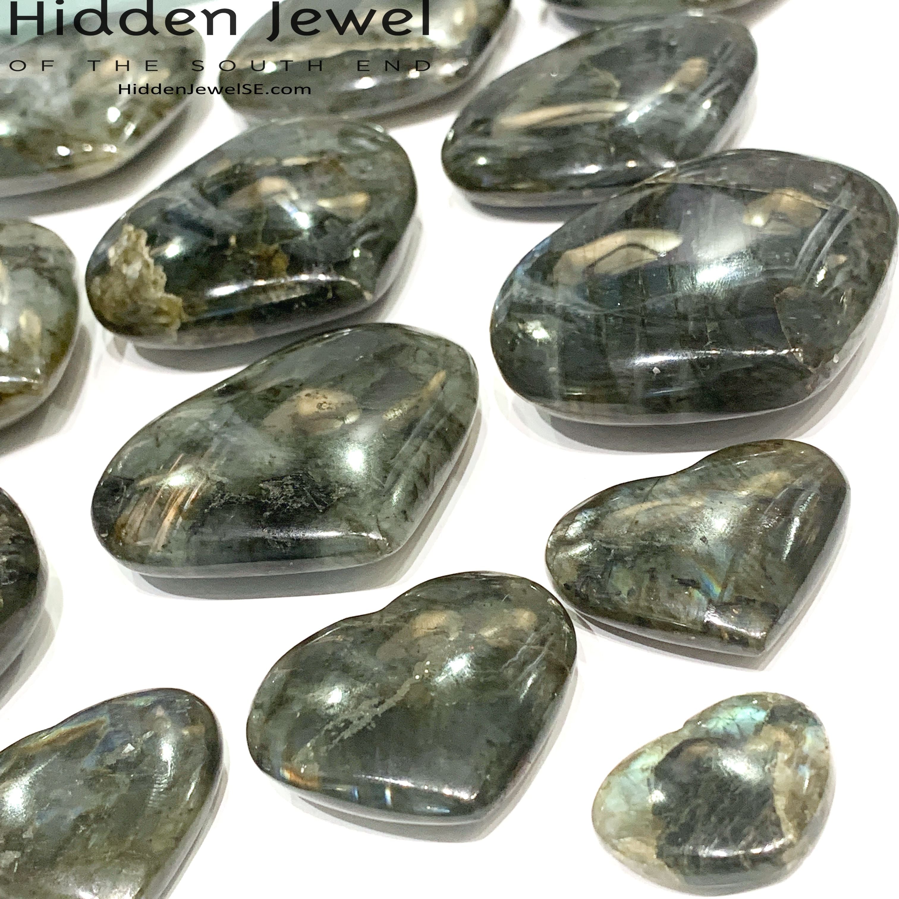 Labradorite  Gemstone Hearts
