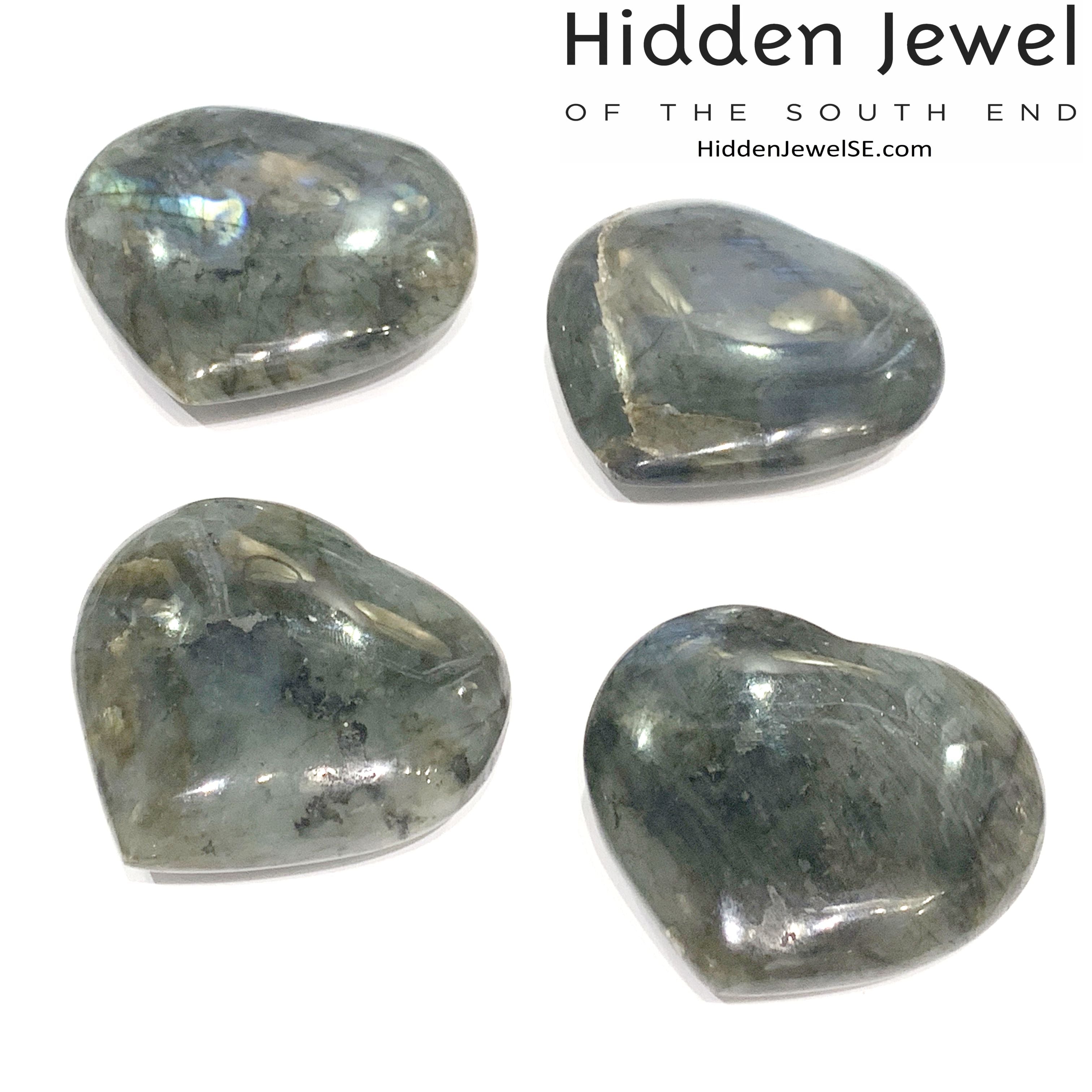 Labradorite  Gemstone Hearts