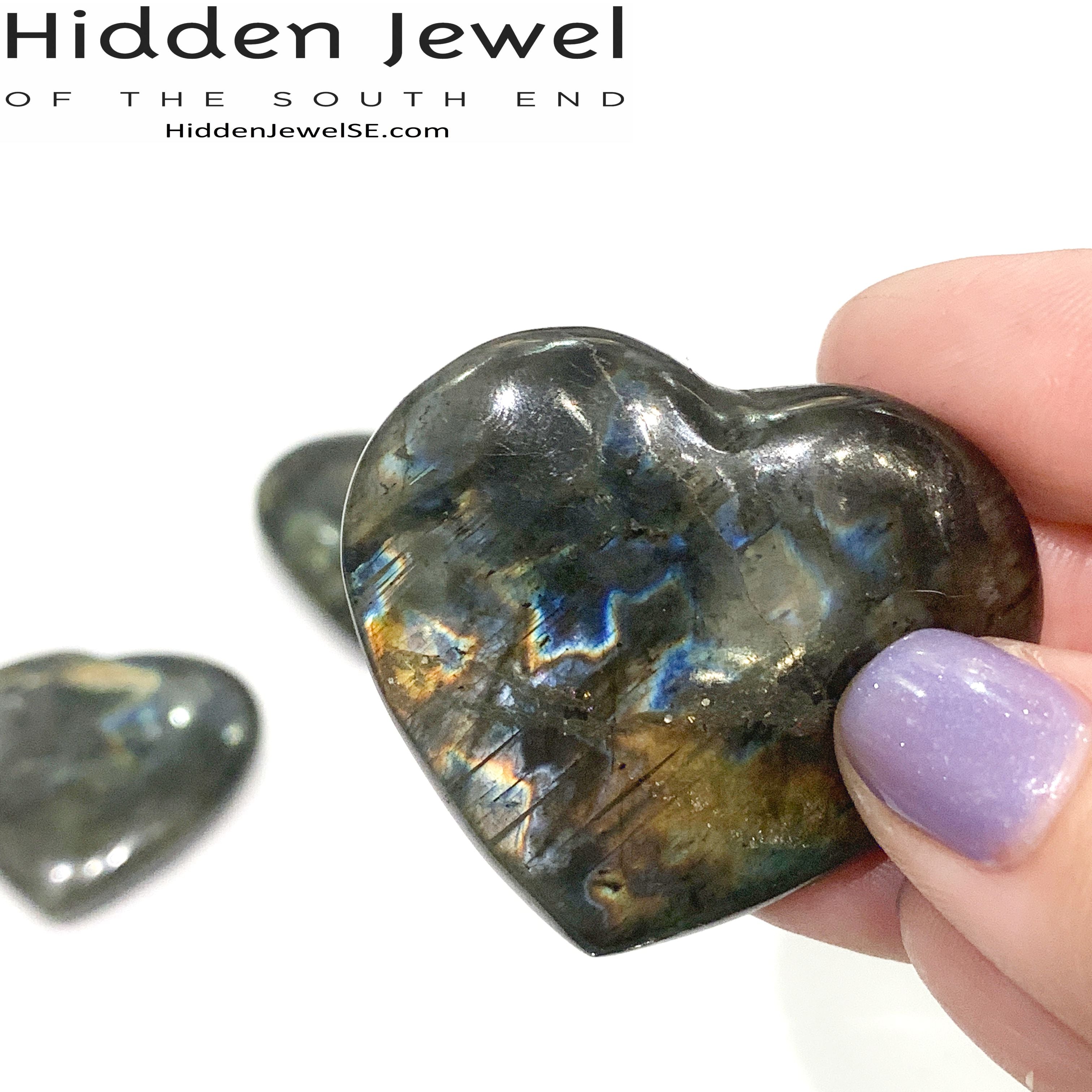 Labradorite  Gemstone Hearts