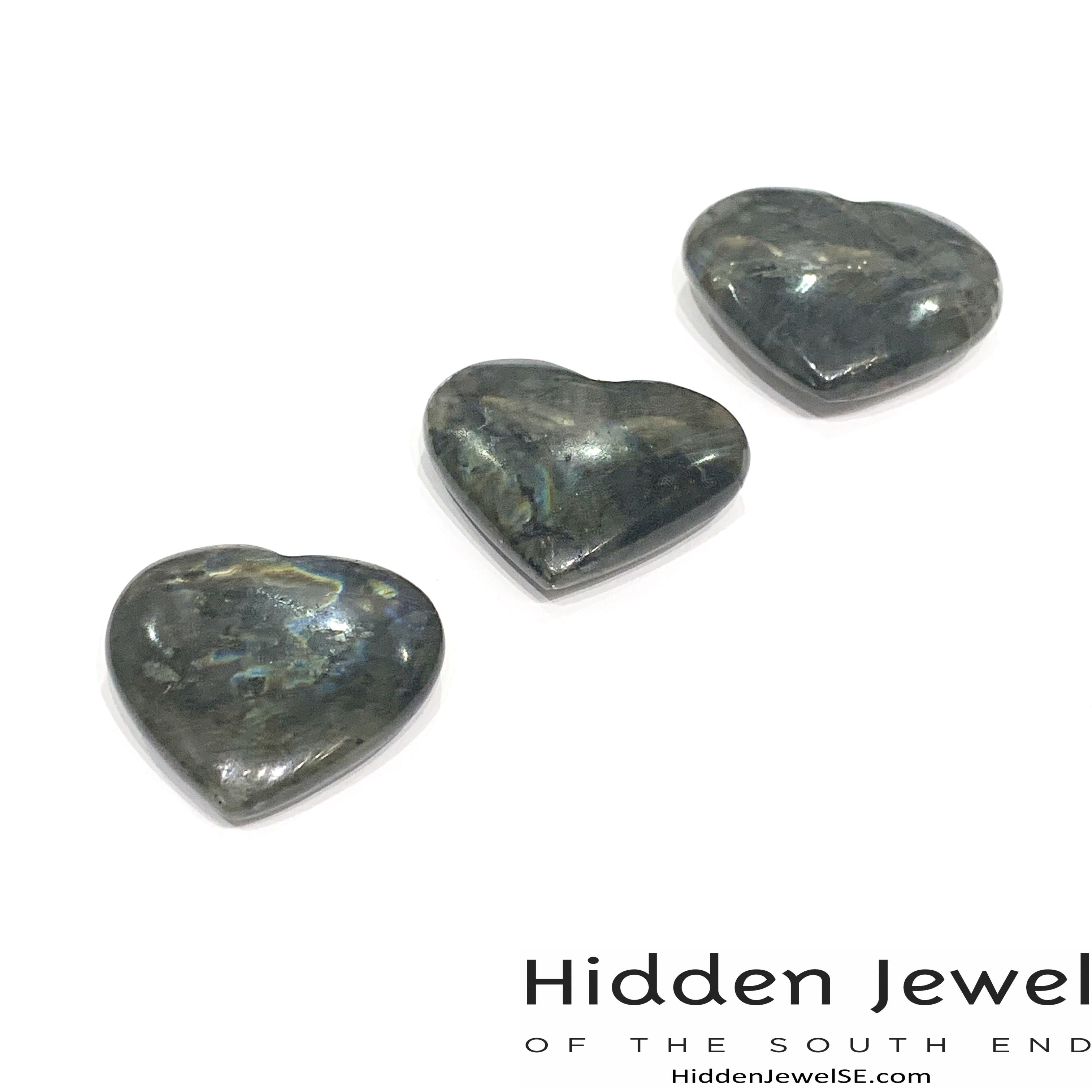 Labradorite  Gemstone Hearts