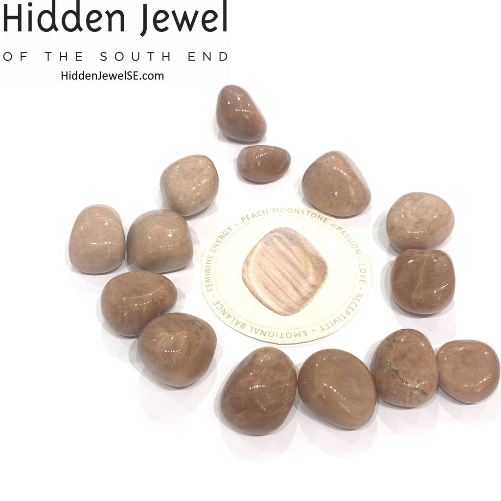 Peach Moonstone tumbled  gemstones