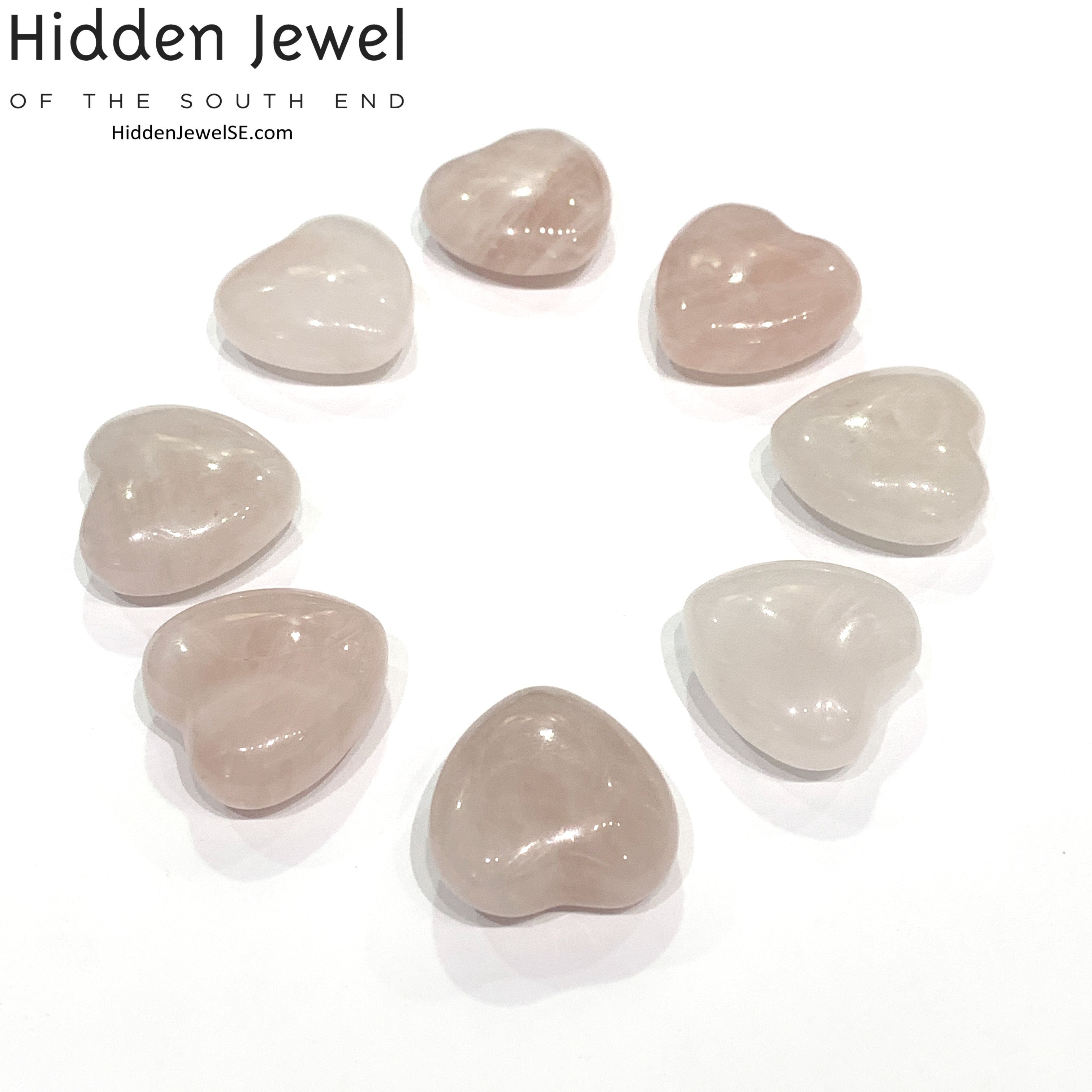 Rose Quartz Gemstone hearts, gemstones
