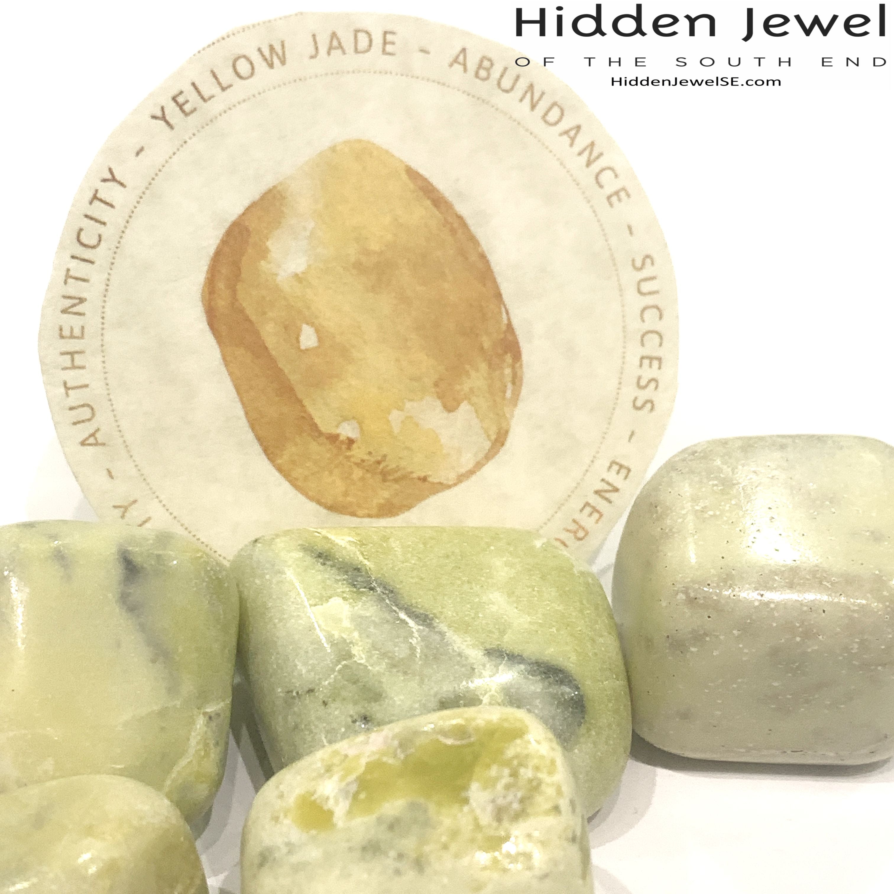 Jade Yellow tumbled healing stones