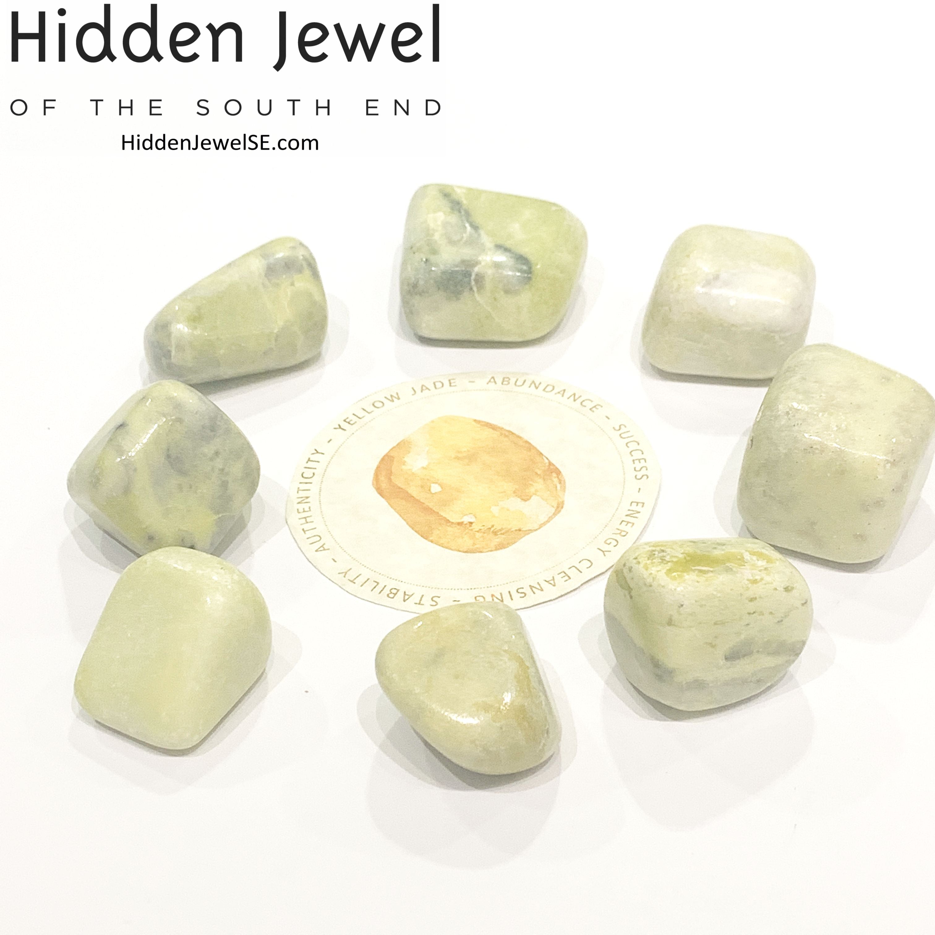Jade Yellow tumbled healing stones