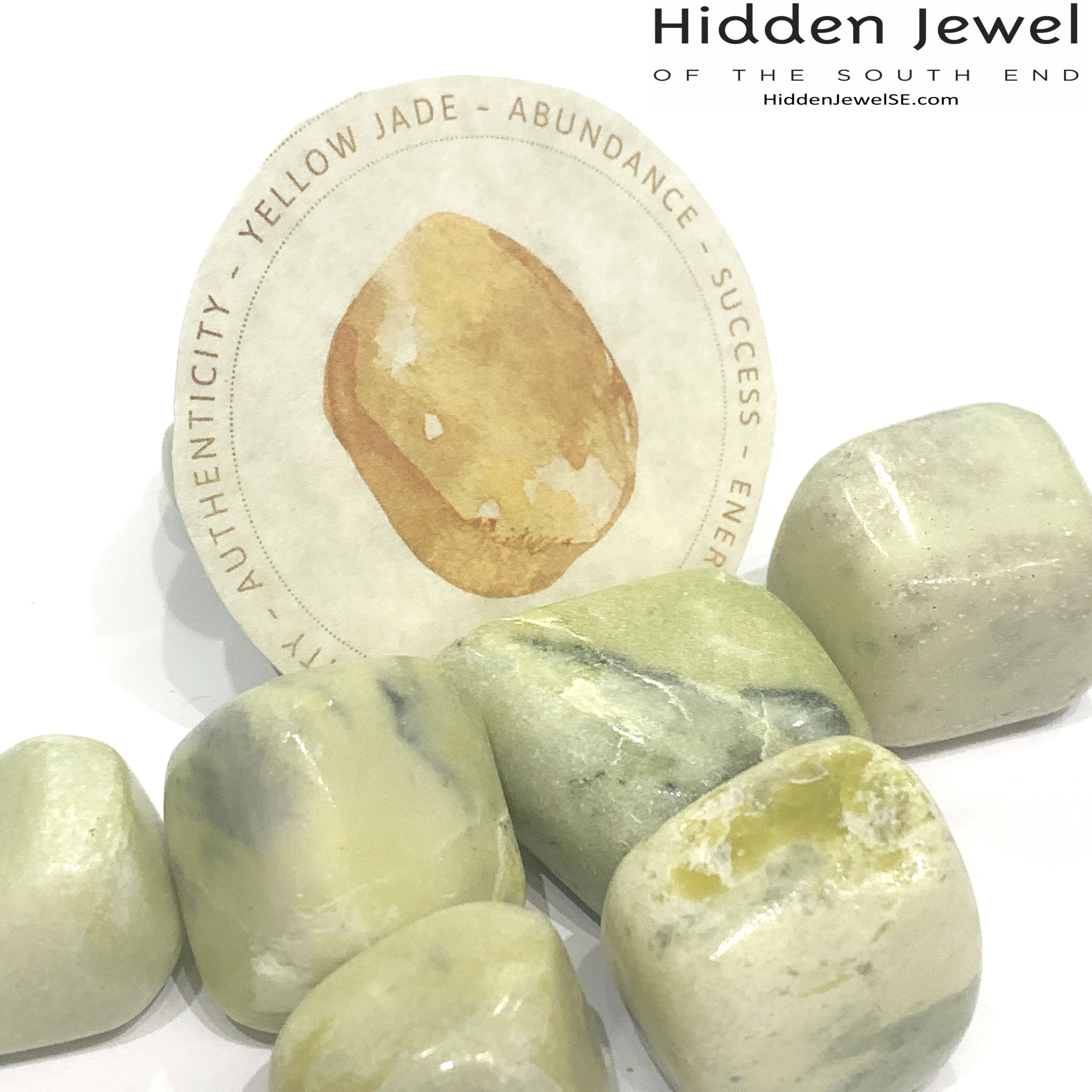 Jade Yellow tumbled healing stones