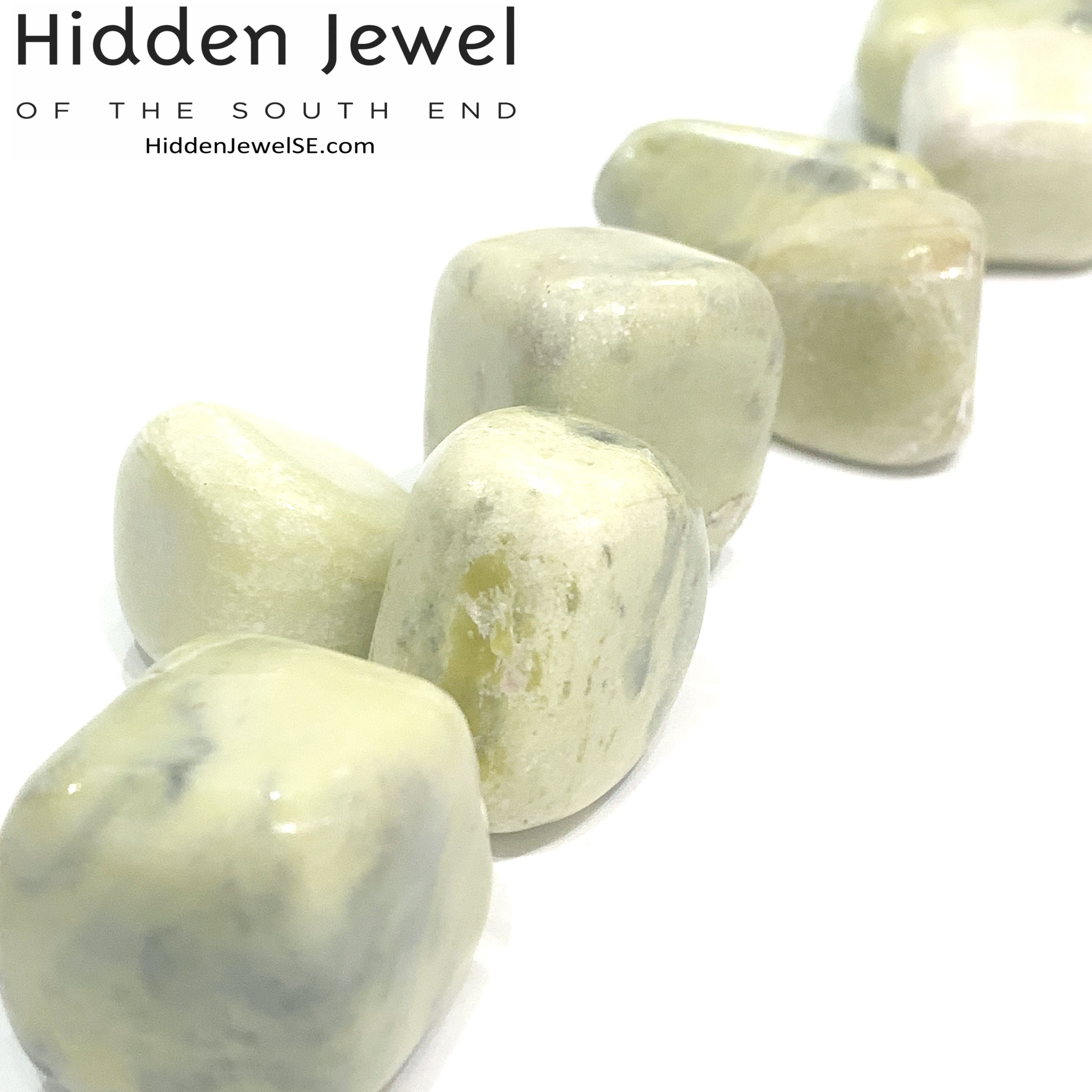 Jade Yellow tumbled healing stones