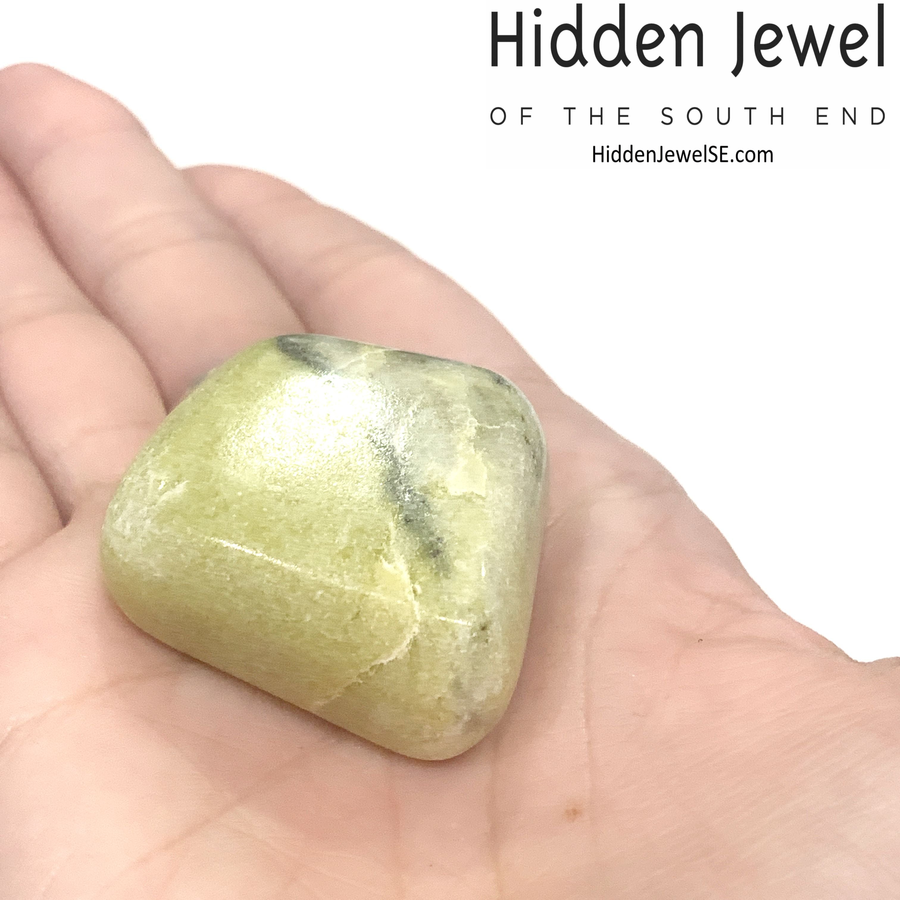 Jade Yellow tumbled healing stones