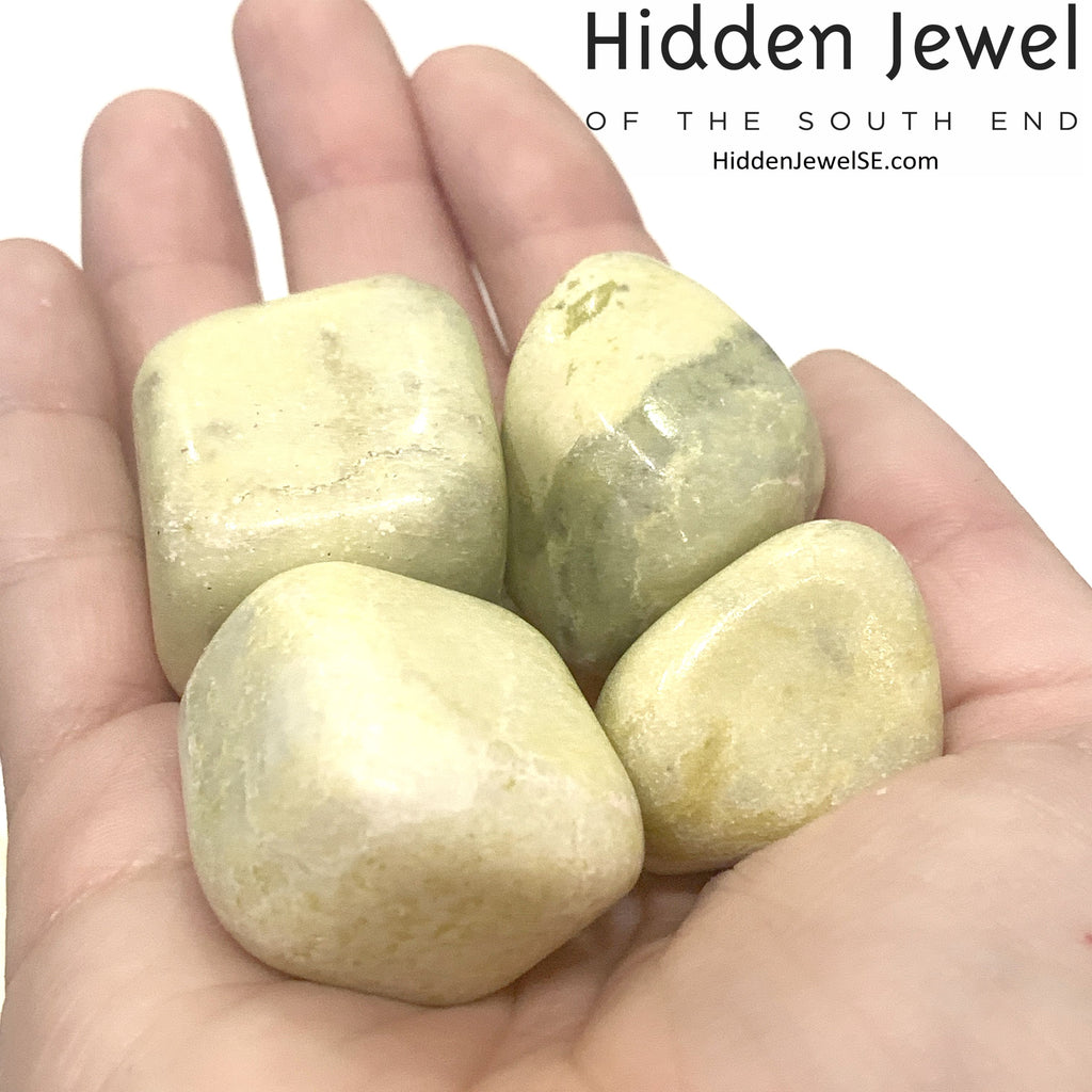 Jade Yellow tumbled healing stones