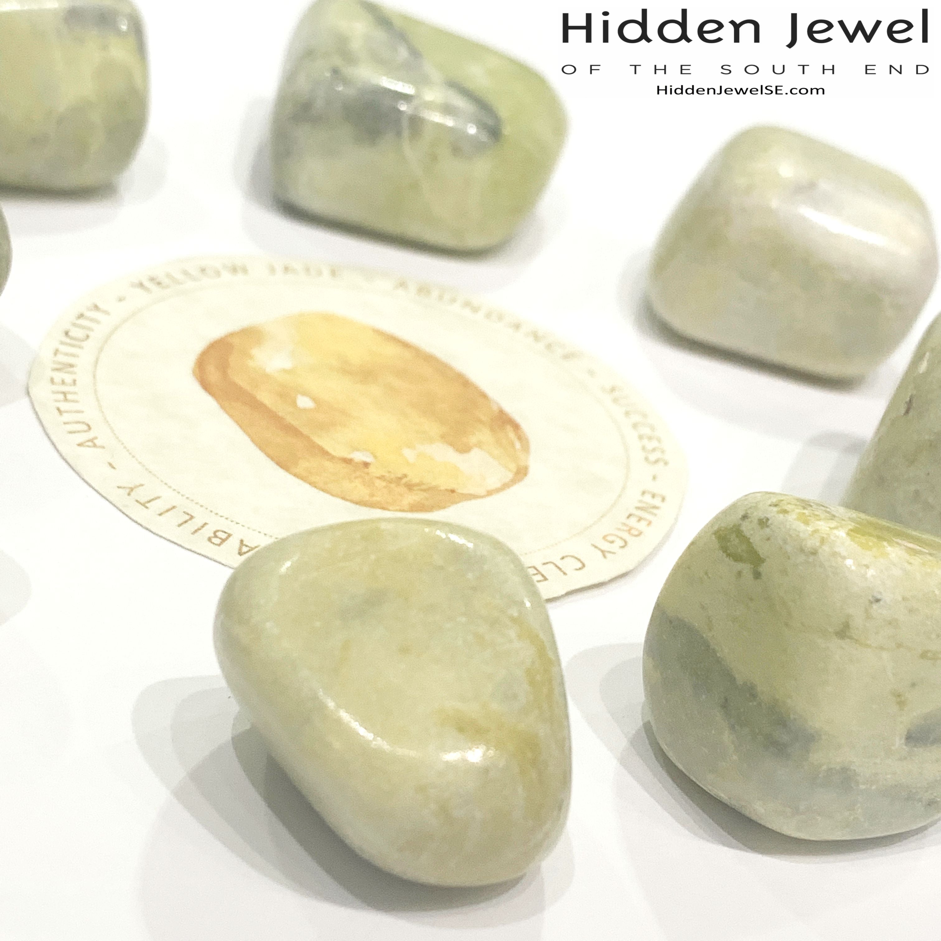 Jade Yellow tumbled healing stones